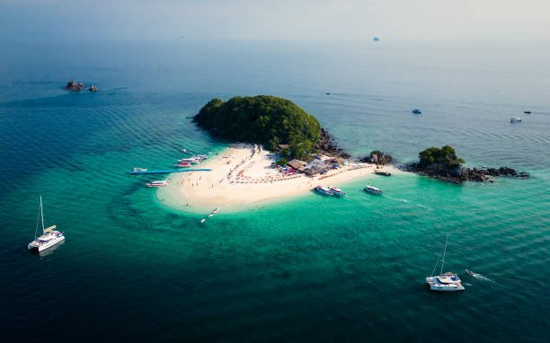 Koh Khai Nok Island, Phuket Thailand, Tropical Island, Aerial View